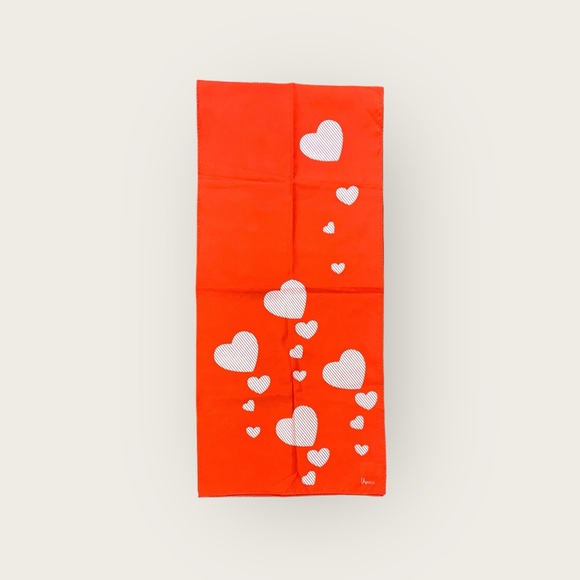 Vintage Vera Neumann Rectangle Heart Scarf Signed - Picture 2 of 6